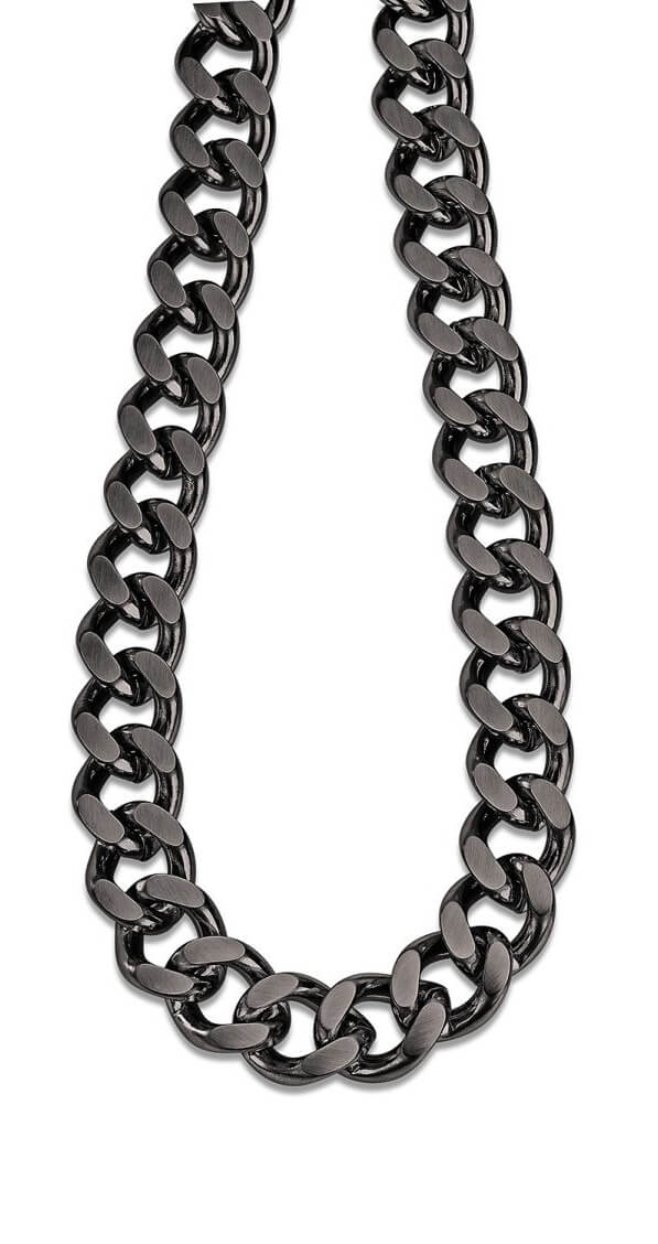 Lotus Style Moderné pánsky náhrdelník z ocele Men in Black LS2060-1 / 2