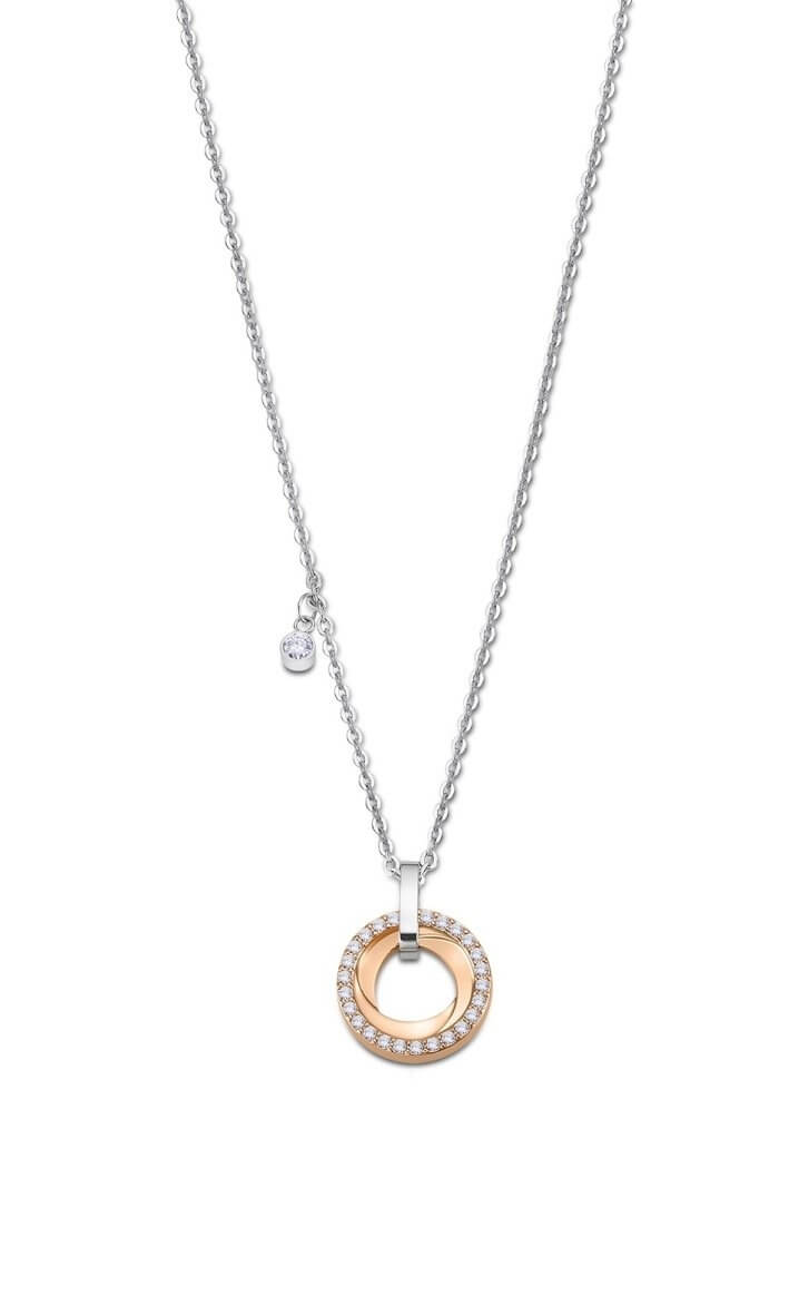 Lotus Style Oceľový náhrdelník s bicolor príveskom Woman Basic LS2176-1 / 3