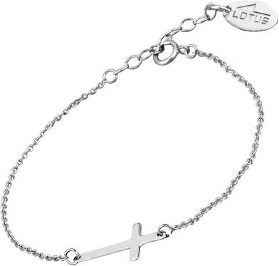 Lotus Silver -  Designový stříbrný náramek s křížkem pro ženy LP1223-2/2