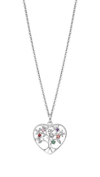 Lotus Silver Krásný stříbrný náhrdelník Strom života s barevnými zirkony LP3199-1/1 (řetízek, přívěsek)