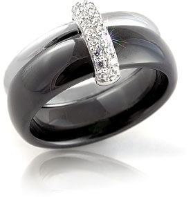 Modesi Čierny keramický prsteň QJRQY6269KL 60 mm