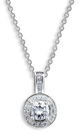 Modesi Pôvabný strieborný náhrdelník WAIYS-P (retiazka, prívesok)
