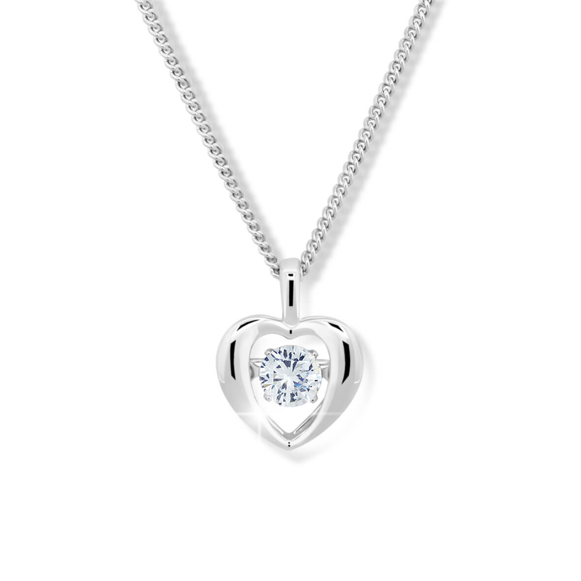 Modesi -  Romantický náhrdelník s krystalem M43065 (řetízek, přívěsek)