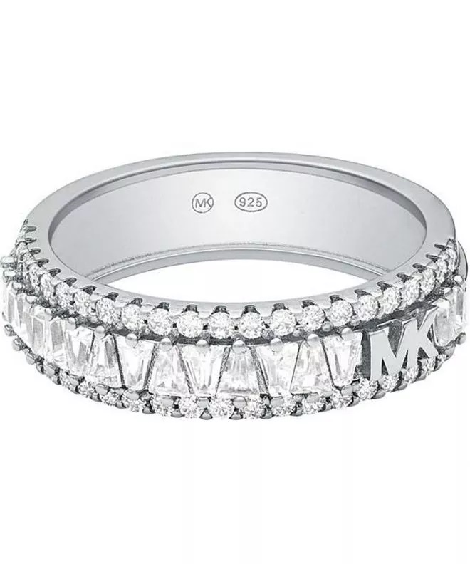 Michael Kors -  Blyštivý stříbrný prsten se zirkony MKC1637AN040 49 mm