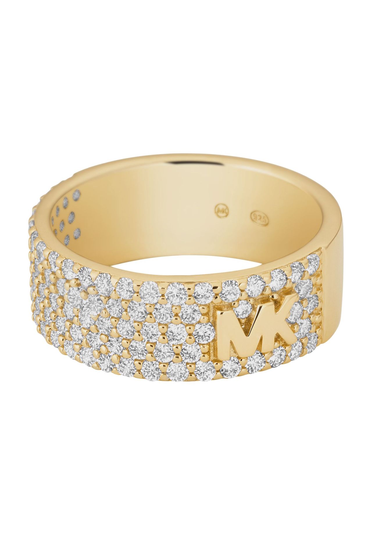 Michael Kors Třpytivý stříbrný prsten se zirkony MKC1555AN710 49 mm