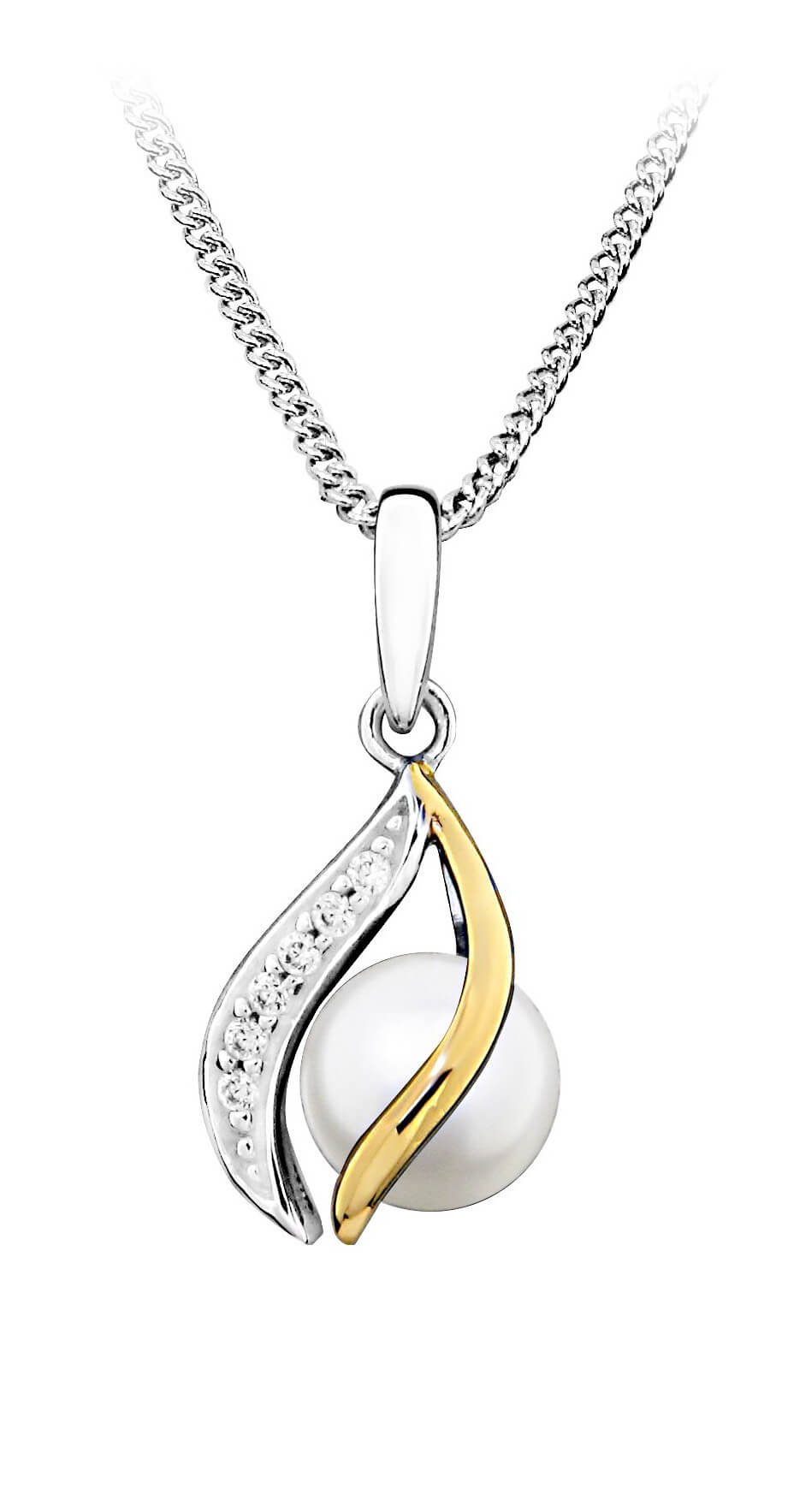 MOISS Elegantní stříbrný přívěsek s pravou perlou PP000104
