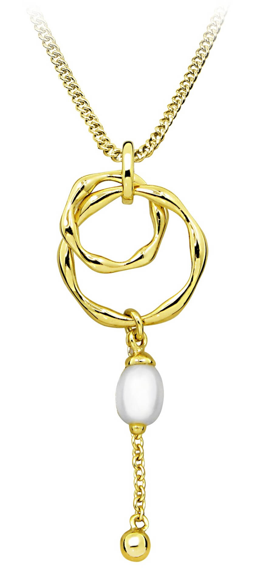 MOISS Luxusné pozlátený prívesok s perlou PP000121