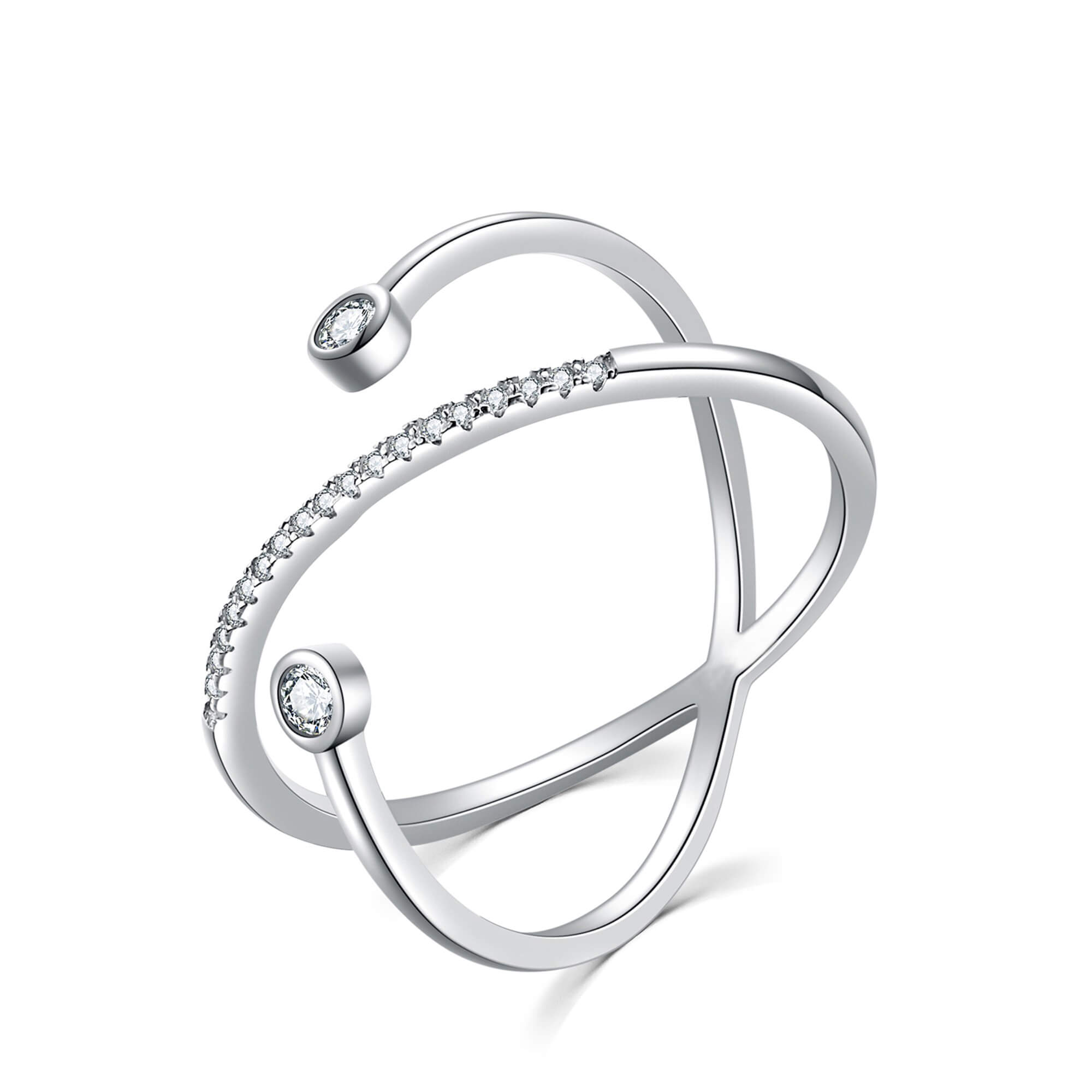 MOISS Originální stříbrný prsten se zirkony R00020 63 mm