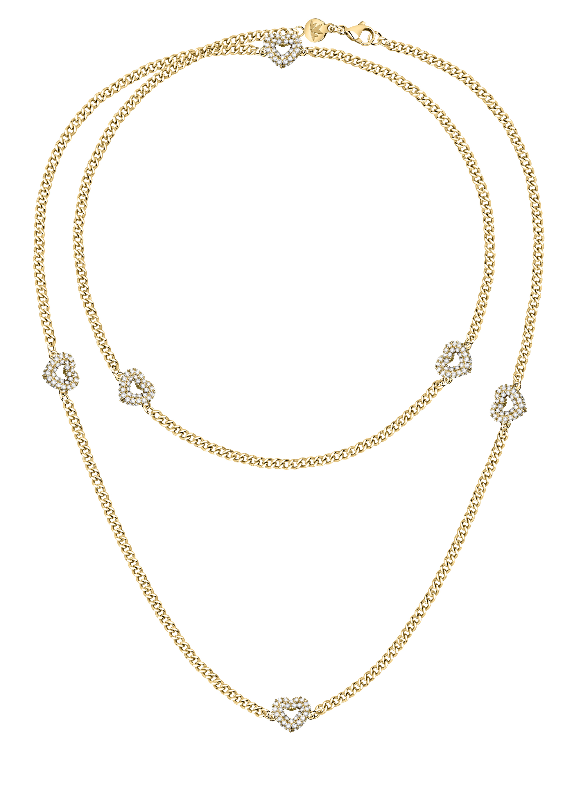 Morellato Elegantný pozlátený náhrdelník so srdiečkami Incontri SAUQ03