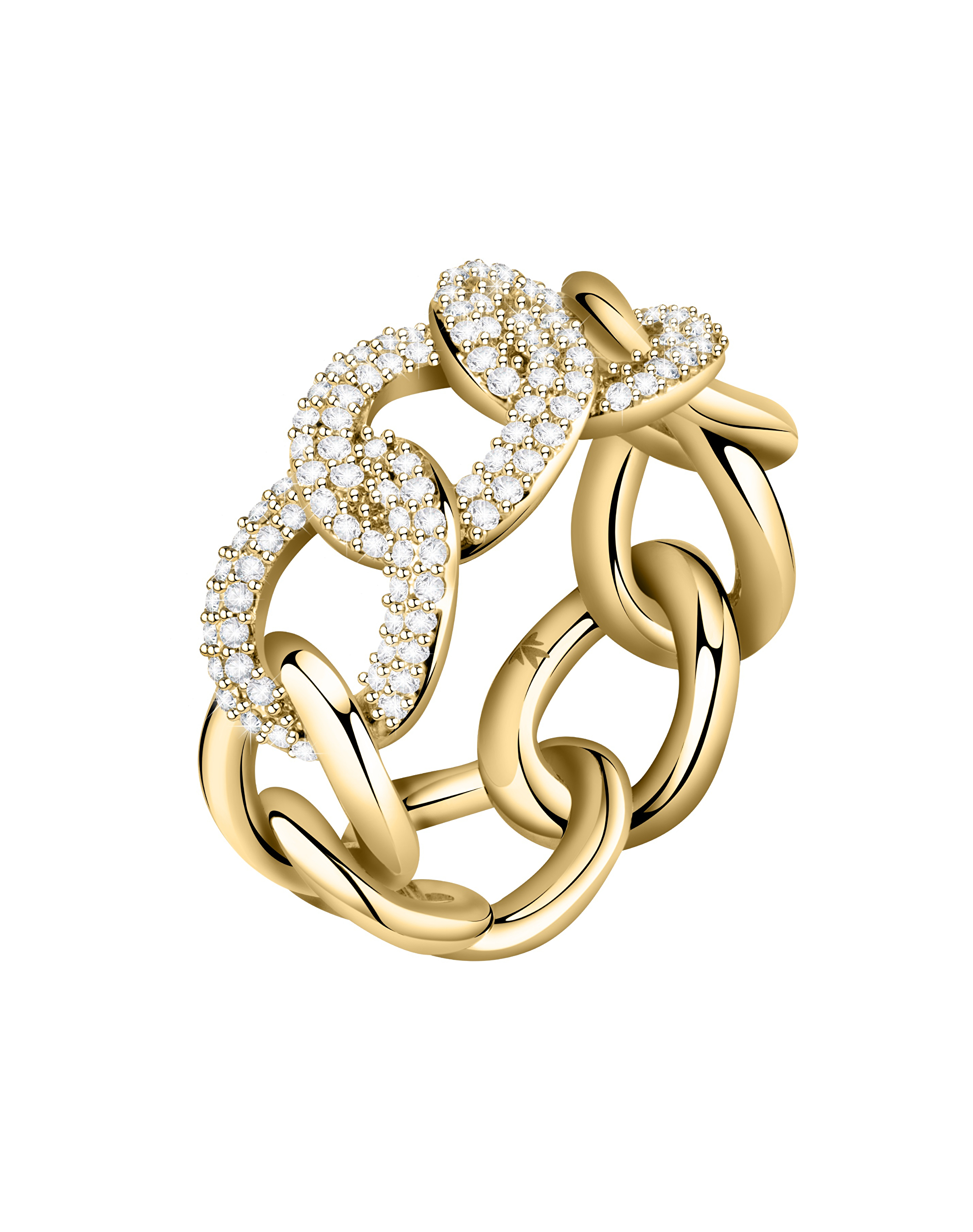 Morellato Elegantní pozlacený prsten s krystaly Incontri SAUQ110 54 mm