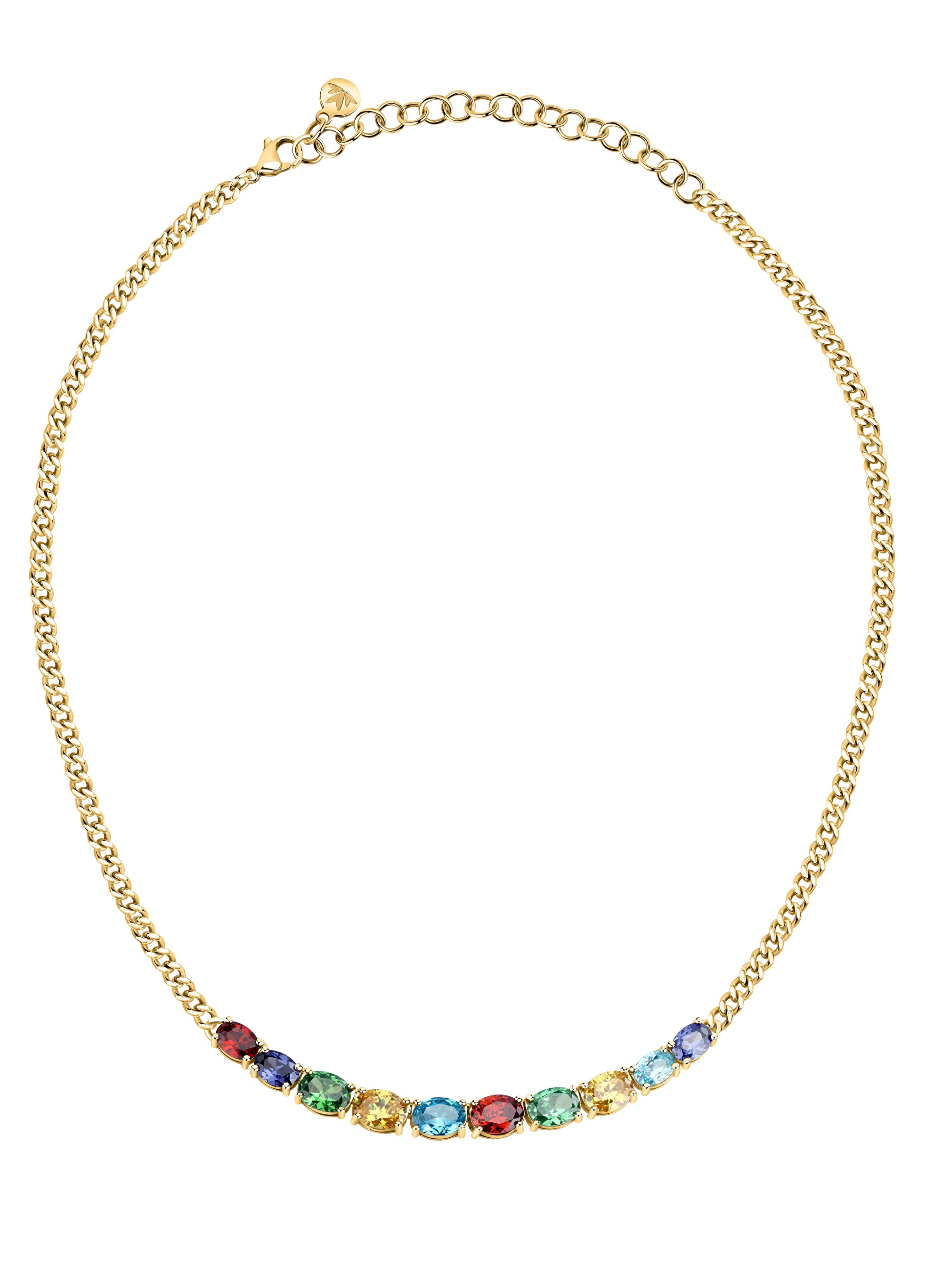 Morellato Hravý pozlátený náhrdelník s farebnými kubickými zirkónmi Colori SAVY01