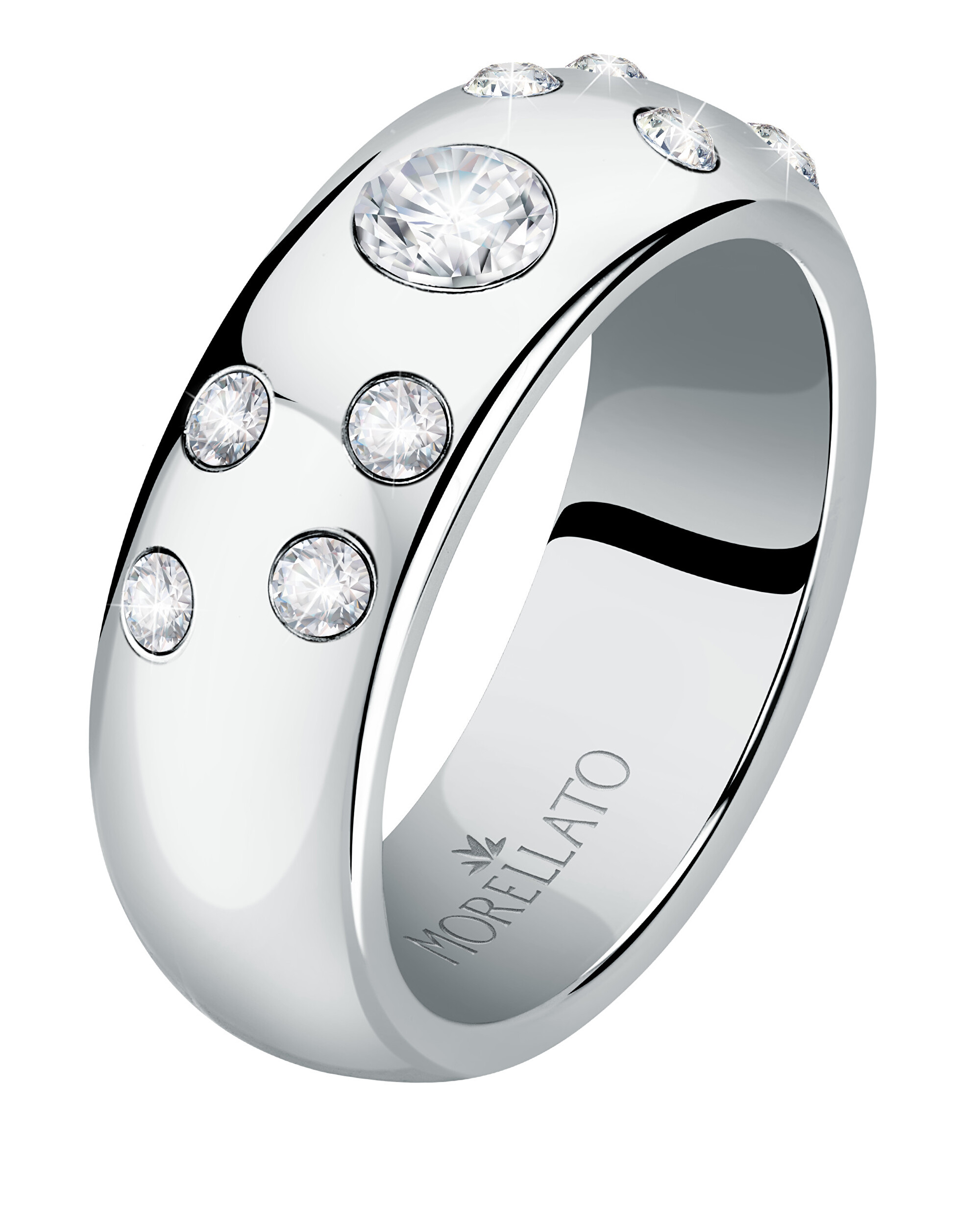 Morellato Luxusný oceľový prsteň s kryštálmi Poetica SAUZ260 56 mm