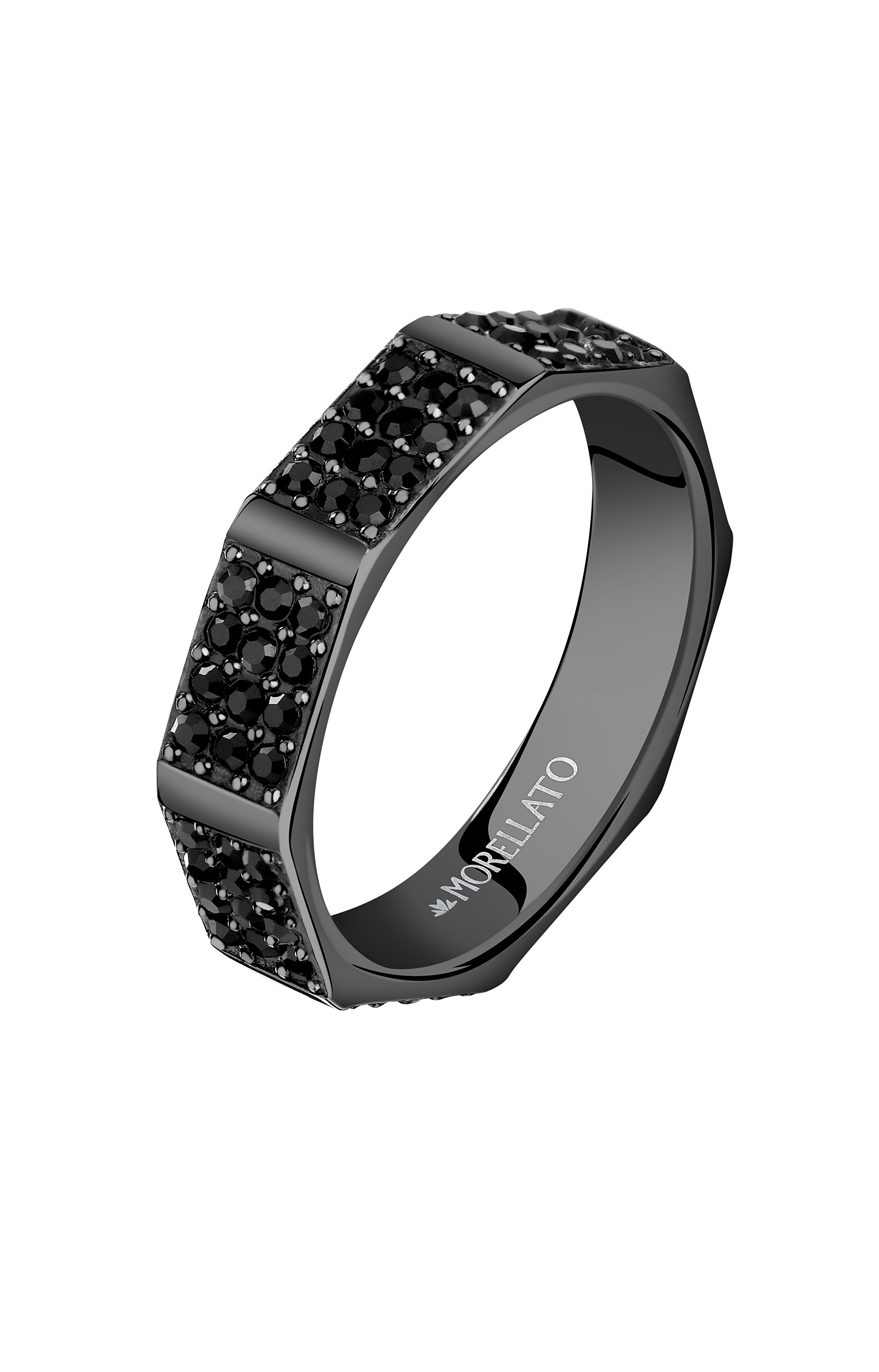 Morellato Nadčasový černý prsten s krystaly Motown SALS84 59 mm