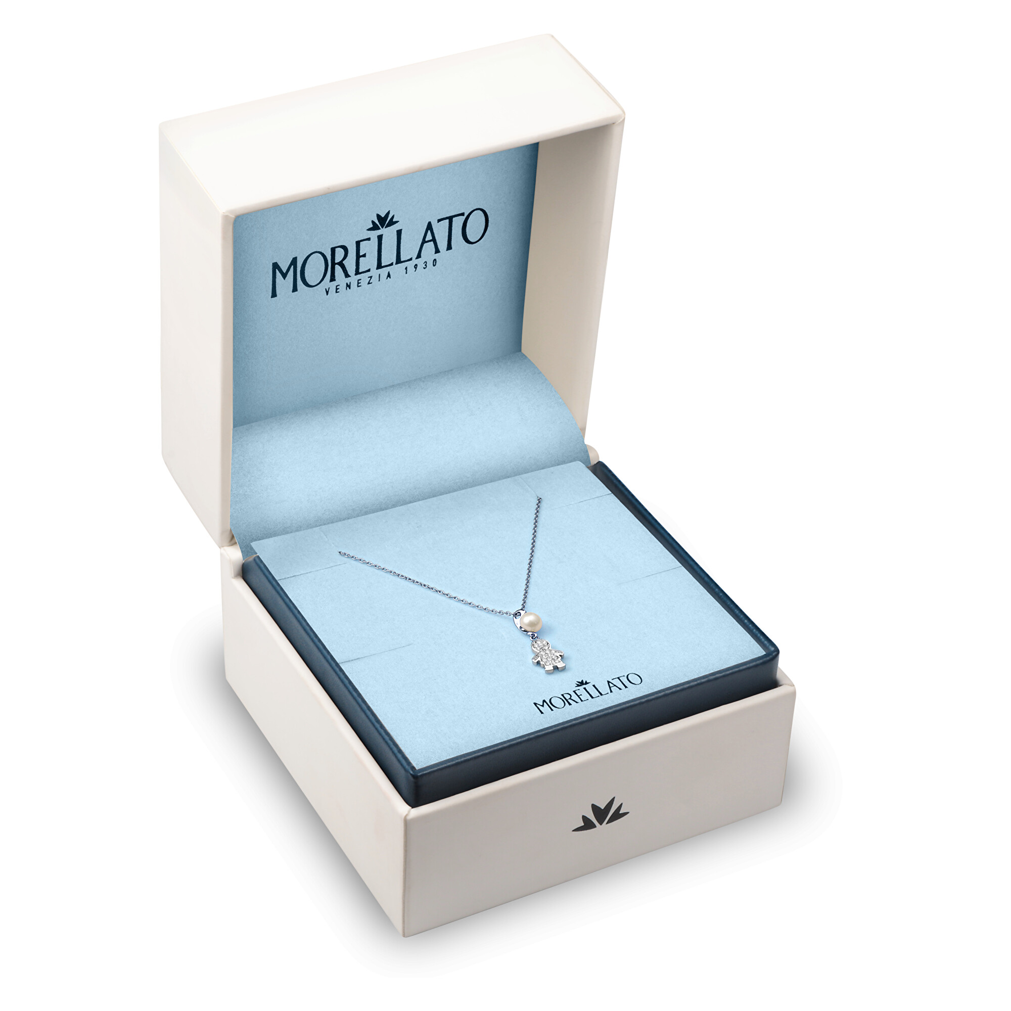 Morellato -  Originální stříbrný náhrdelník s panáčkem Perla SAER46 (řetízek, přívěsek)