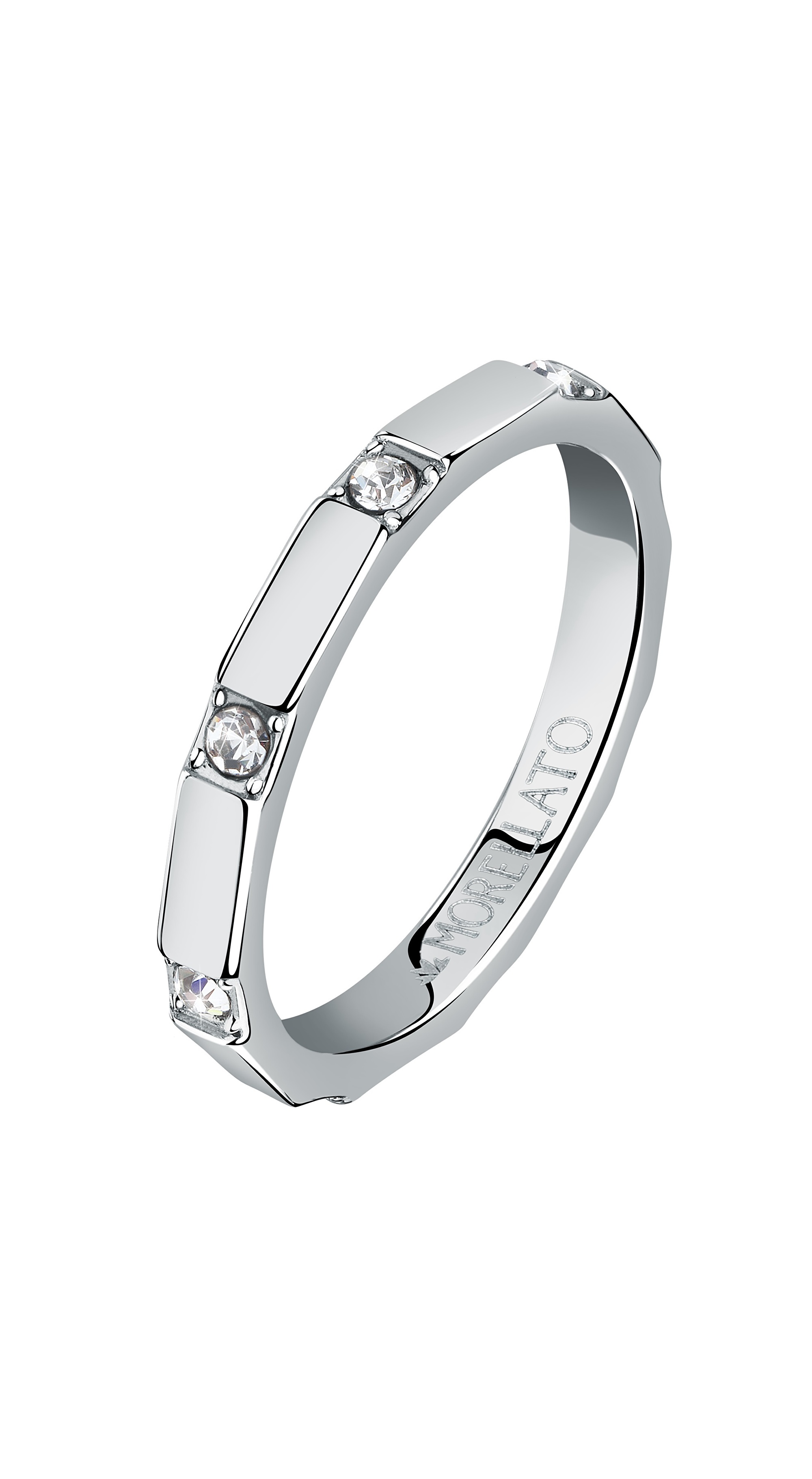 Morellato Stylový ocelový prsten s krystaly Motown SALS85 61 mm
