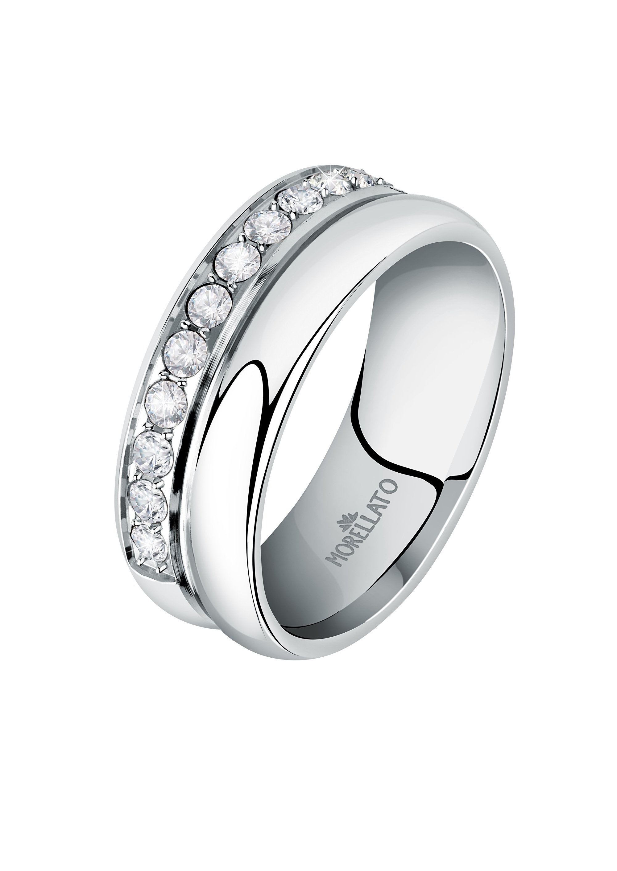Morellato Třpytivý ocelový prsten s krystaly Bagliori SAVO160 52 mm