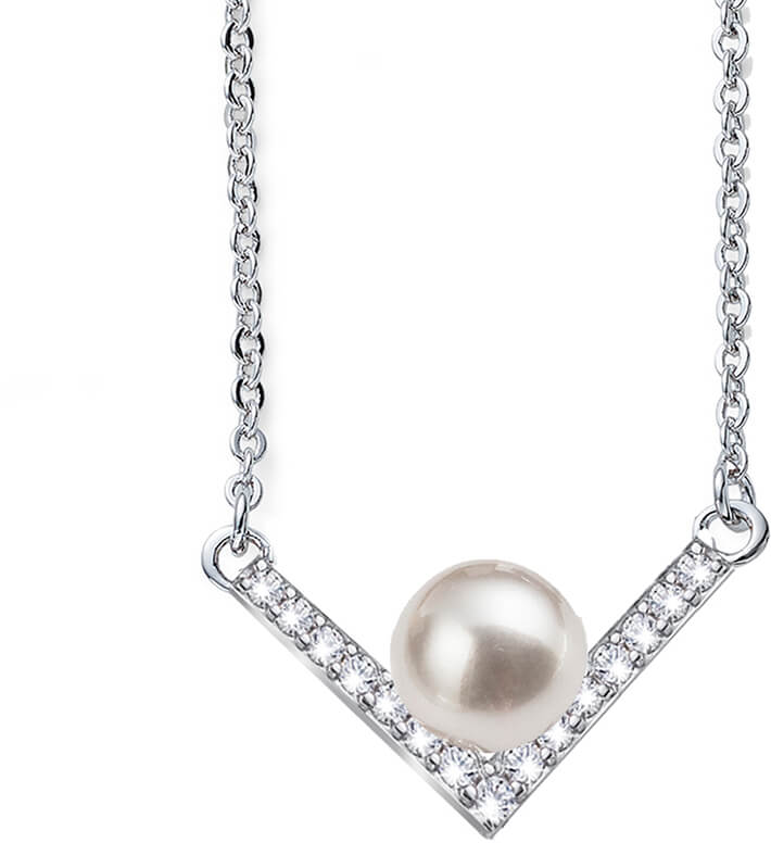 Oliver Weber Elegantný náhrdelník s perlou a kryštály Swarovski Point Pearl 12160