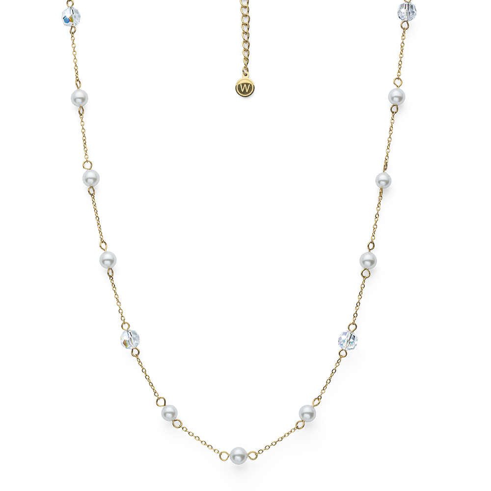 Oliver Weber Jemný pozlátený náhrdelník s perličkami Away 12257G