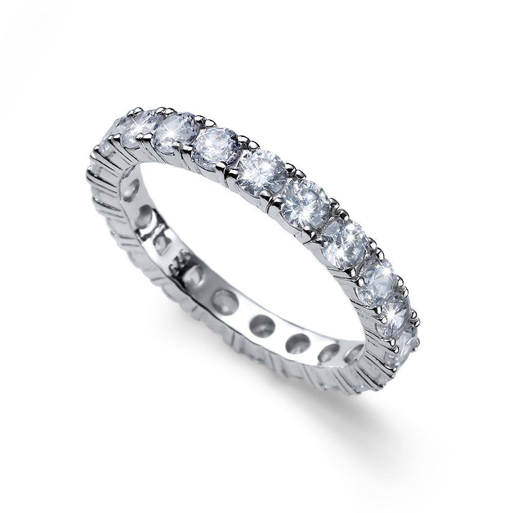 Oliver Weber -  Jemný stříbrný prsten s krystaly Classic 63259 57 mm