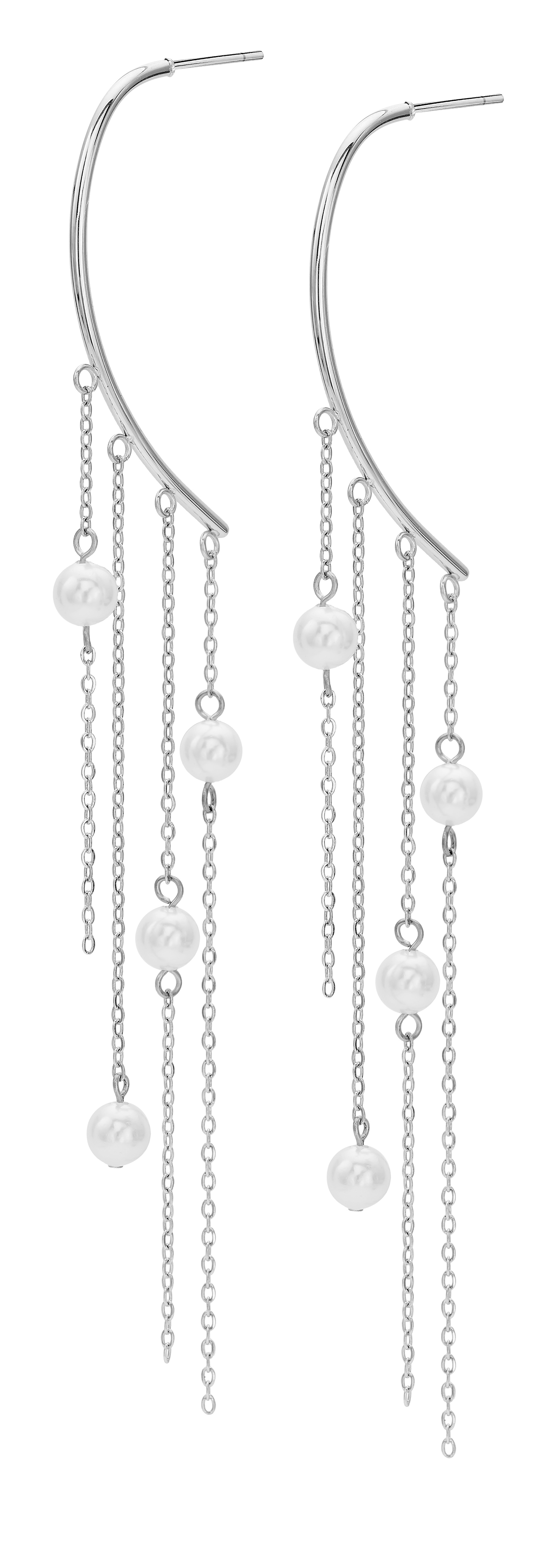 Oliver Weber Luxusné oceľové náušnice s perličkami Lucina 23068