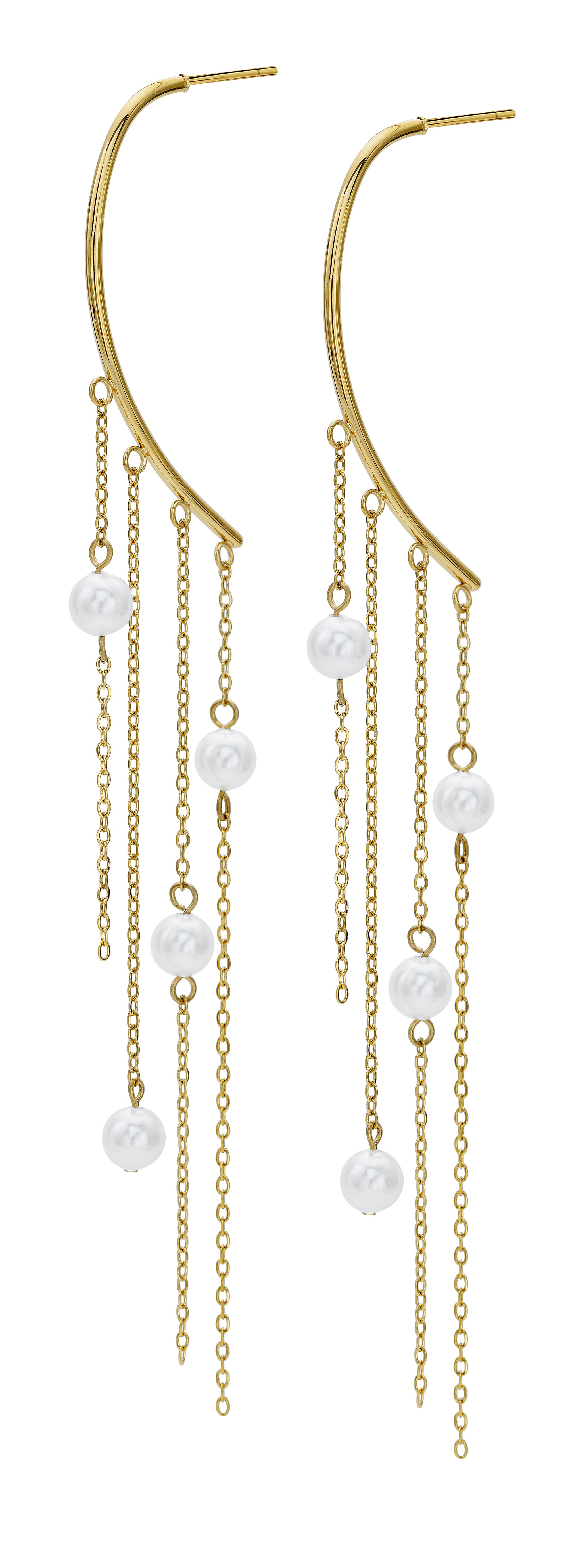 Oliver Weber Luxusní pozlacené náušnice s perličkami Lucina 23068G