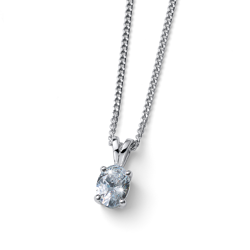 Oliver Weber Pôvabný strieborný náhrdelník Smooth 61186 WHI (retiazka, prívesok)