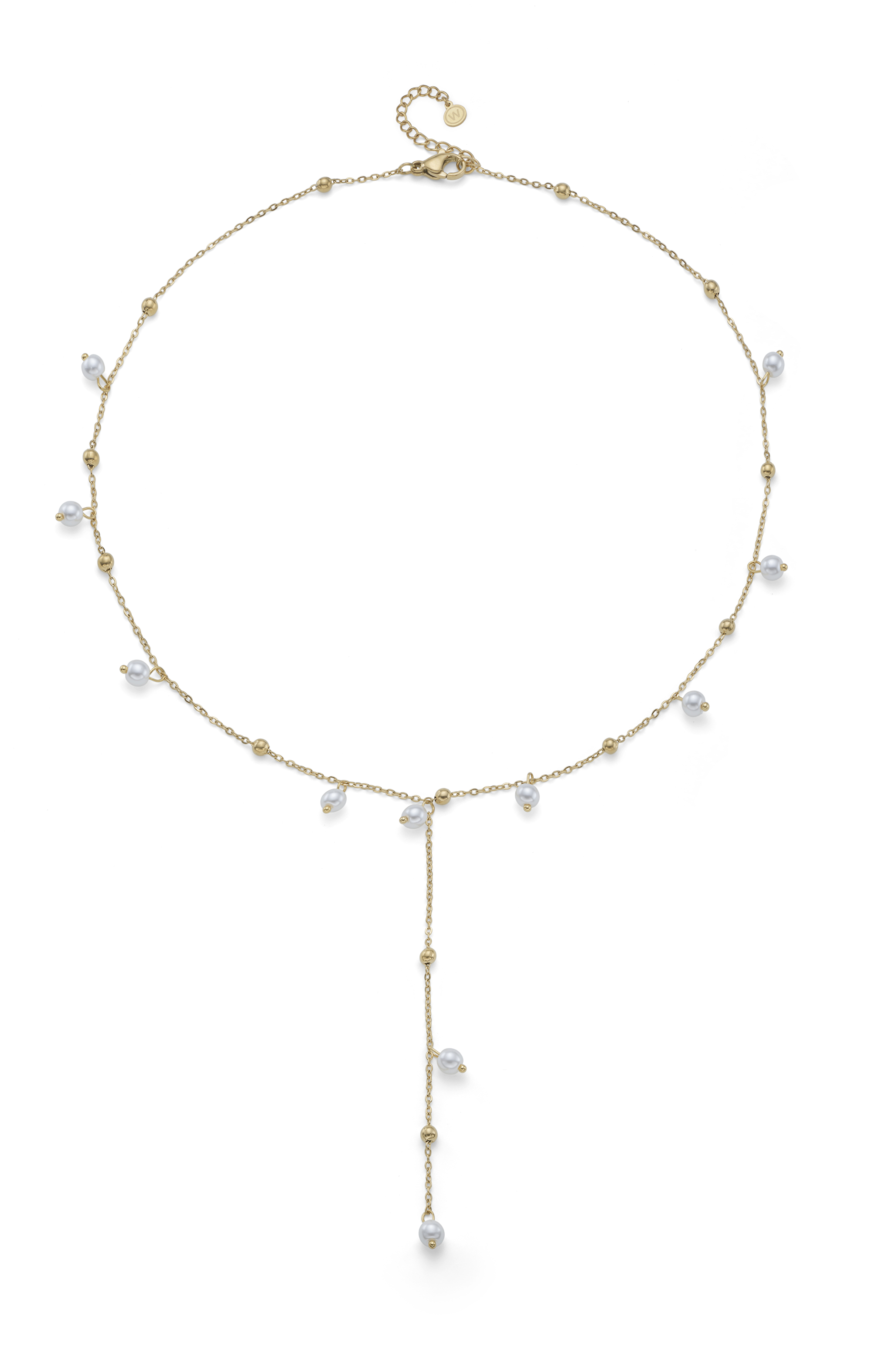 Oliver Weber -  Stylový pozlacený náhrdelník se syntetickými perlami 12311G