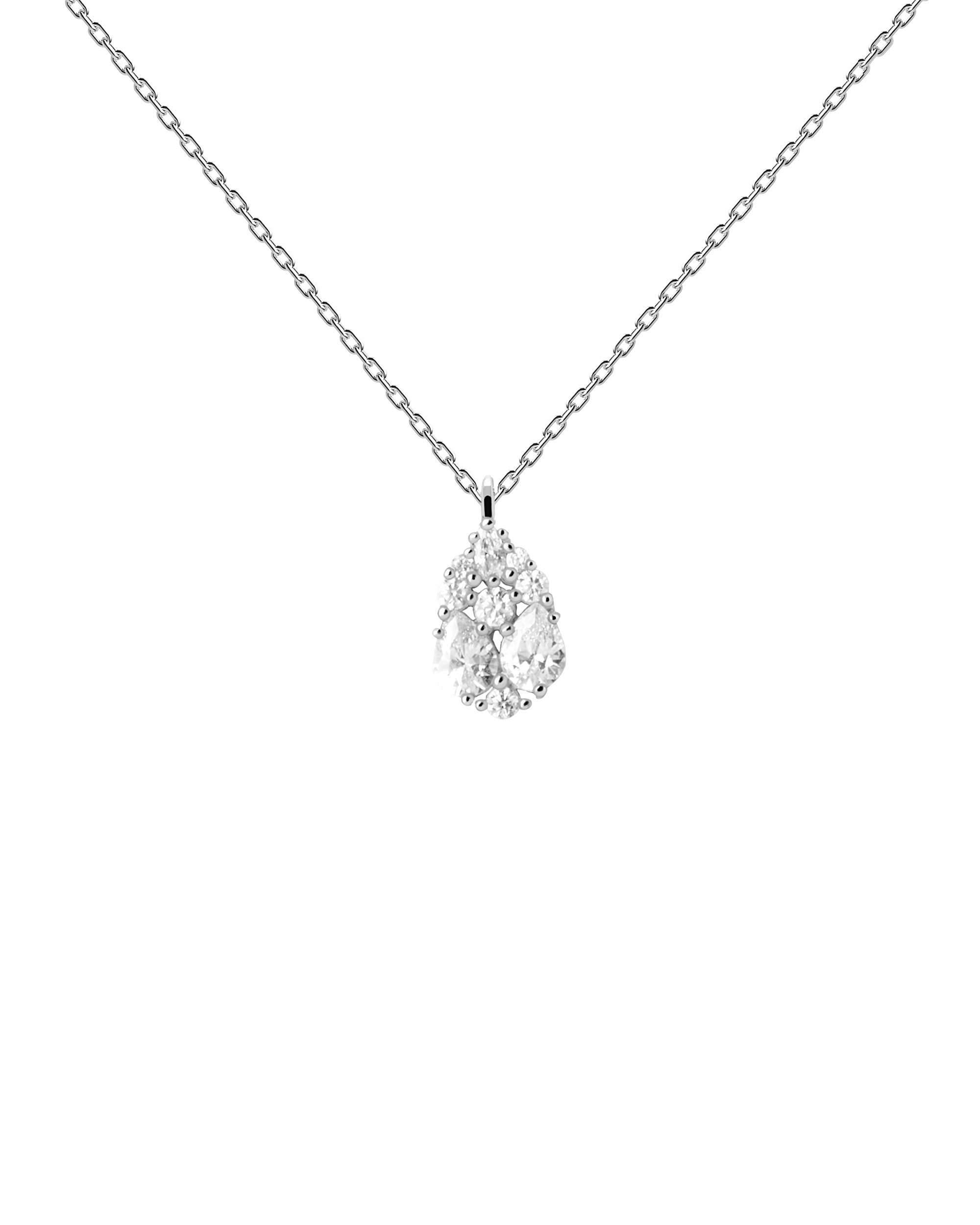 PDPAOLA Blyštivý strieborný náhrdelník Vanilla CO02-674-U (retiazka, prívesok)