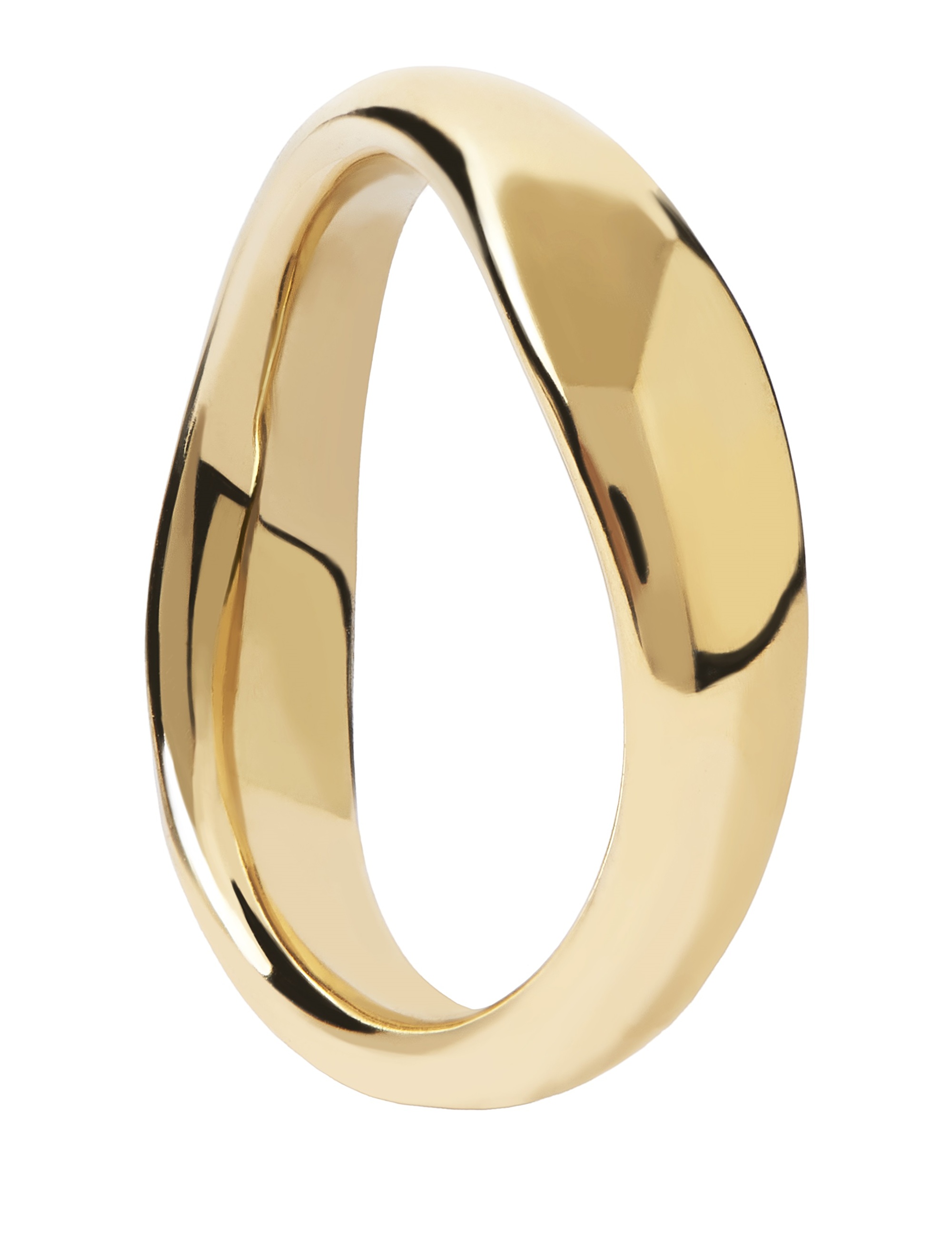 PDPAOLA Jemný pozlátený prsteň zo striebra PIROUETTE Gold AN01-462 52 mm