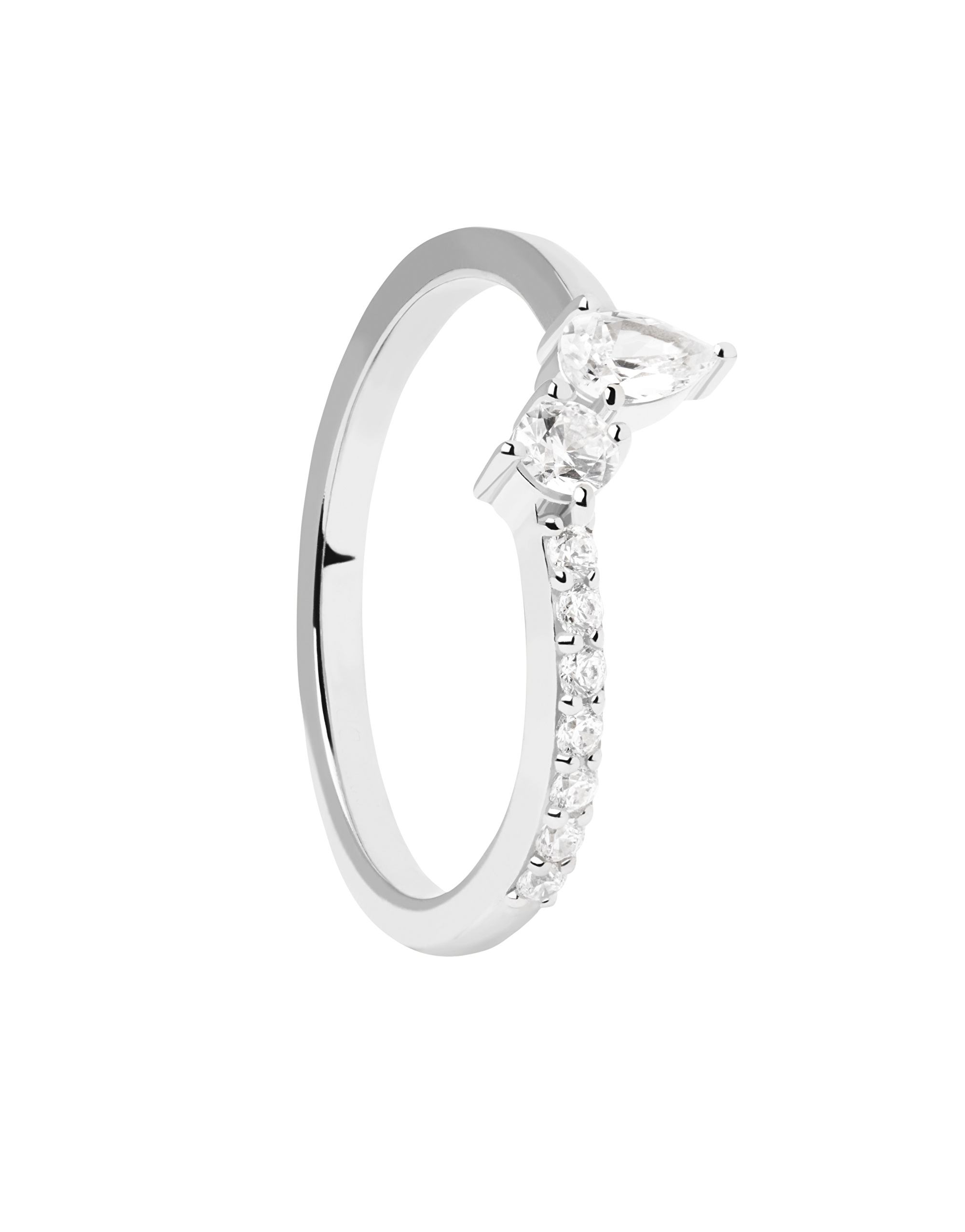 PDPAOLA Krásný stříbrný prsten se zirkony Ava Essentials AN02-863 52 mm