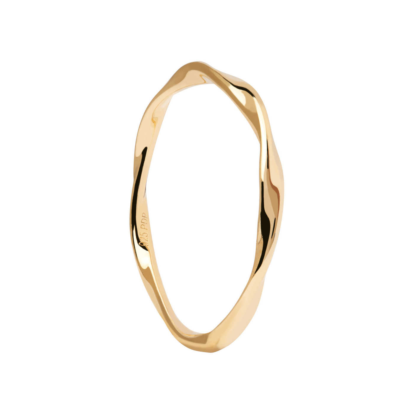 PDPAOLA Minimalistický pozlacený prsten SPIRAL Gold AN01-804 52 mm