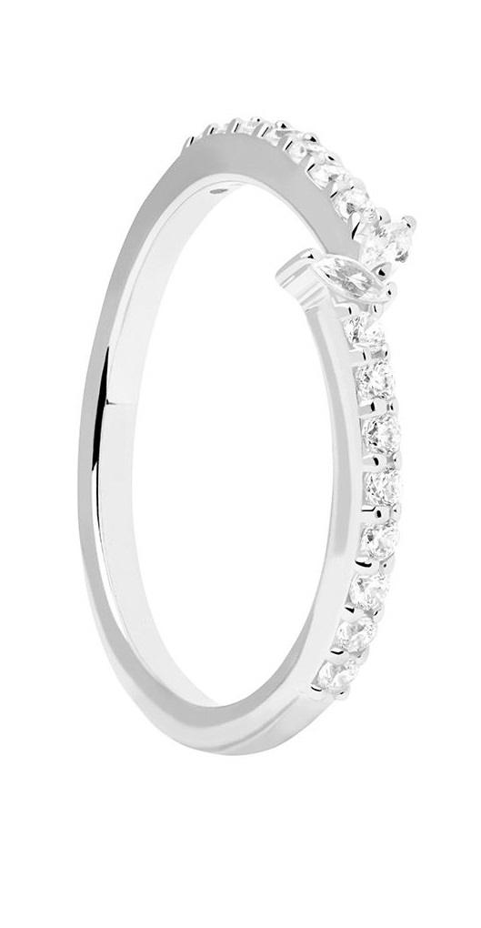 PDPAOLA Nádherný strieborný prsteň s čírymi zirkónmi NUVOLA Silver AN02-874 53 mm