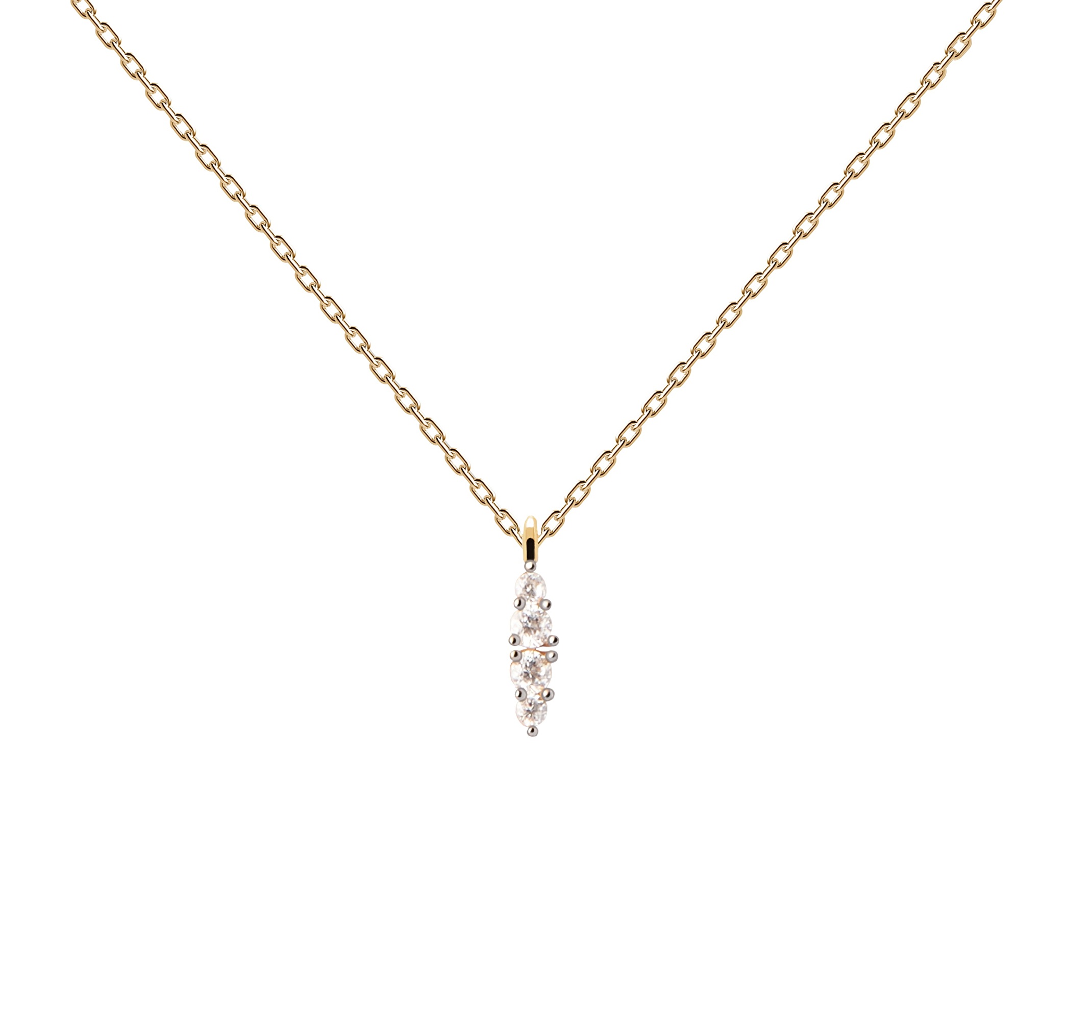 PDPAOLA Nežný pozlátený náhrdelník Gala Vanilla CO01-675-U (retiazka, prívesok)