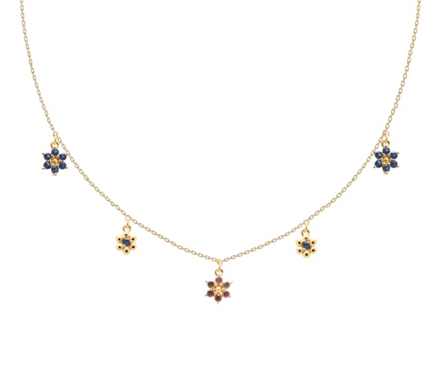 PDPAOLA Pozlacený kytičkový náhrdelník pro matku i dceru LES FILLES Gold CO01-237-U