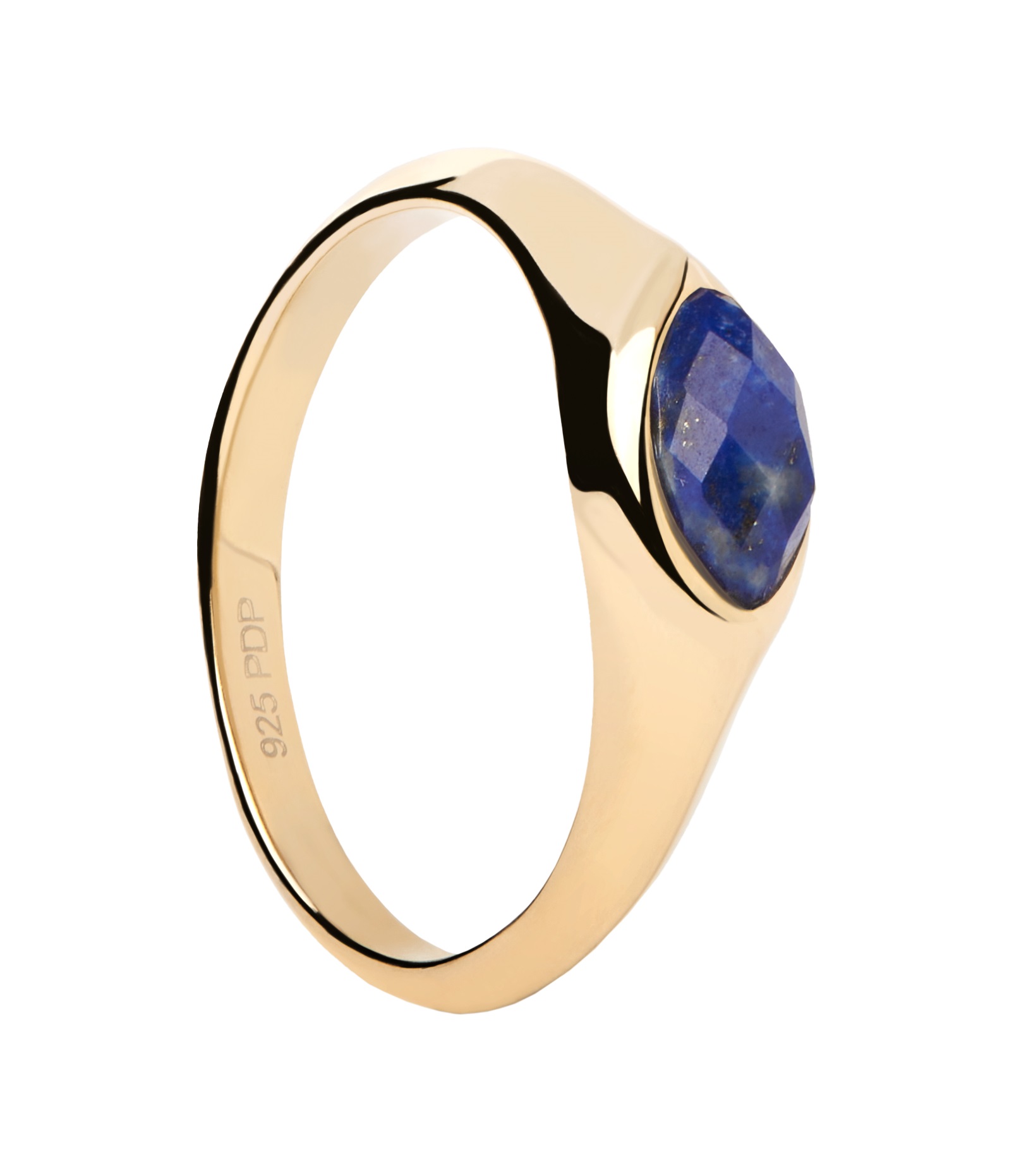 PDPAOLA Pozlátený prsteň Lapis Lazuli Nomad Vanilla AN01-A49 48 mm