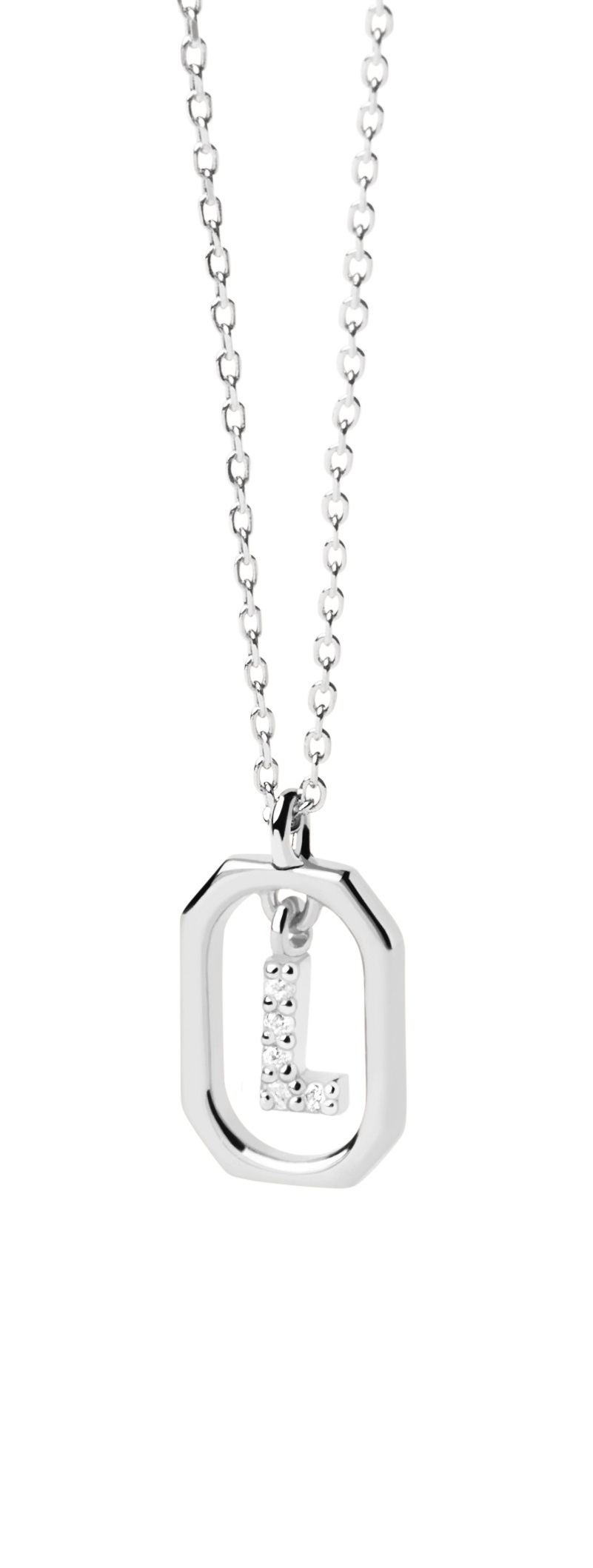 PDPAOLA Půvabný stříbrný náhrdelník písmeno 