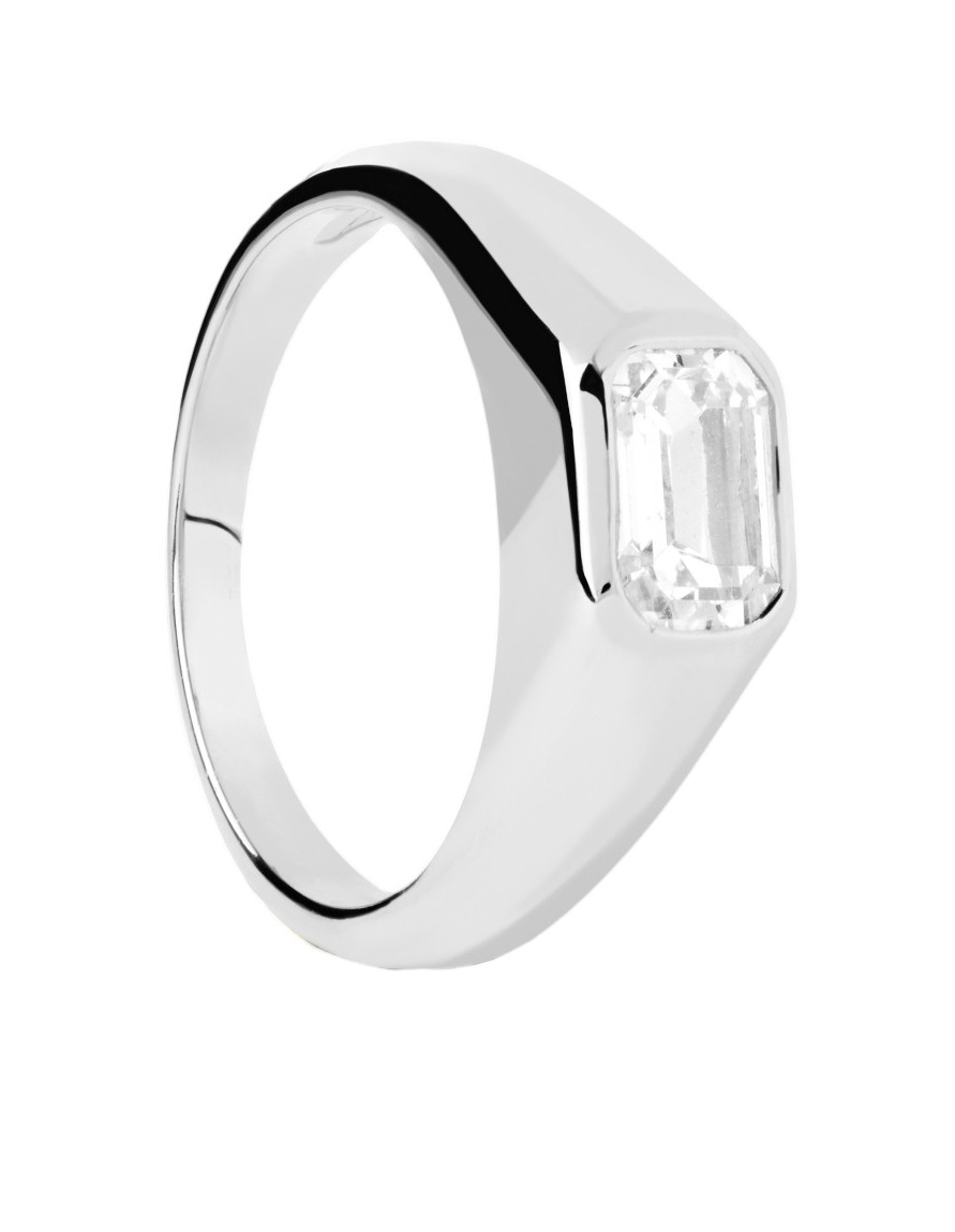 PDPAOLA Stříbrný prsten Octagon Shimmer Essentials AN02-985 56 mm
