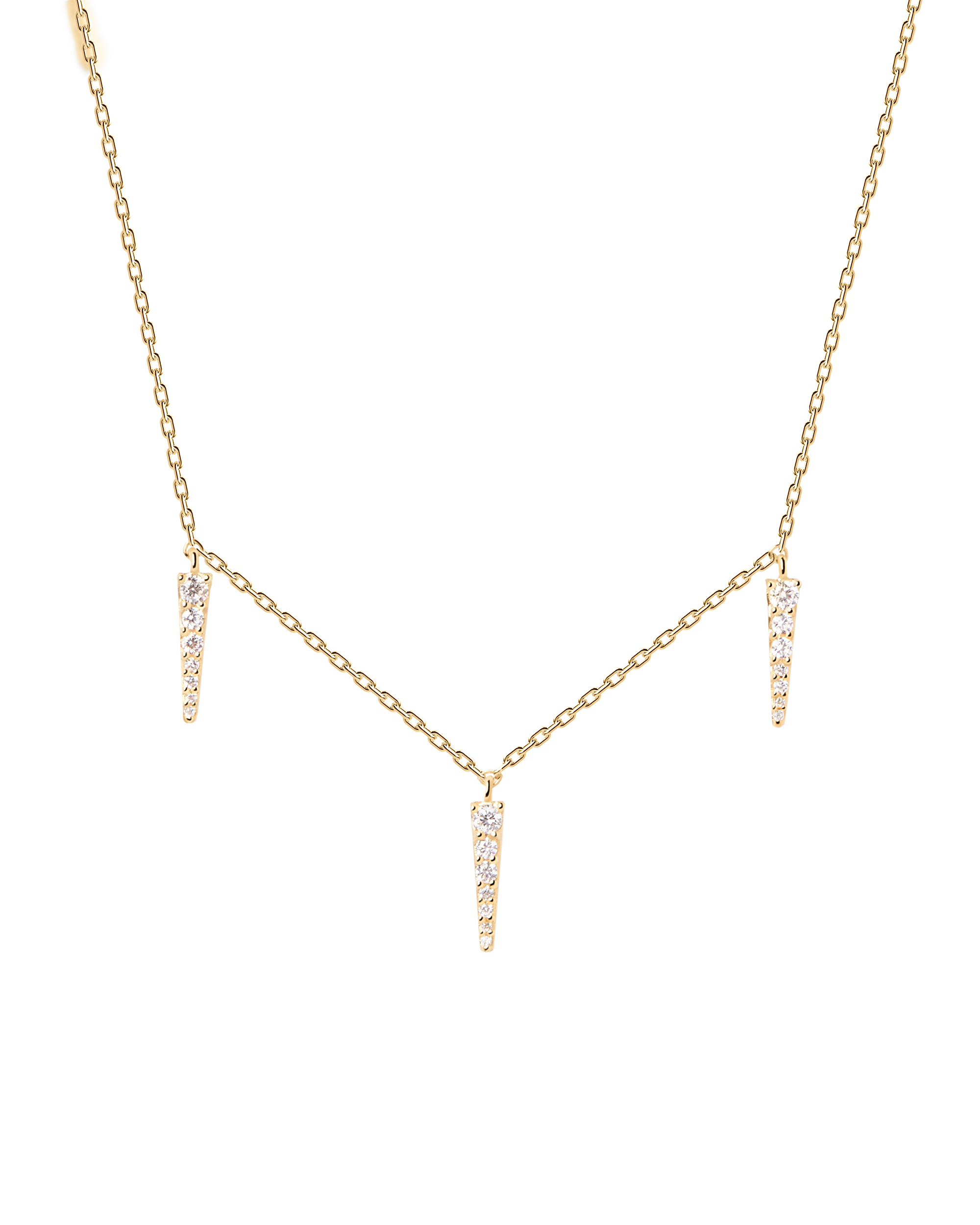 PDPAOLA Stylový pozlacený náhrdelník ze stříbra Peak Supreme Essentials CO01-477-U