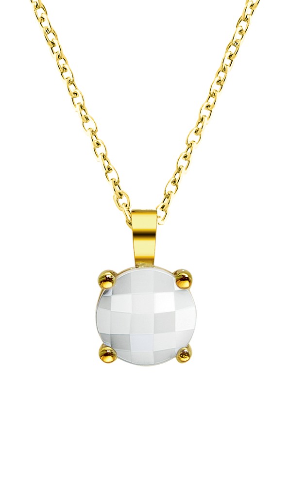 Pierre Lannier -  Romantický pozlacený náhrdelník s achátem Multiples BJ06A0211