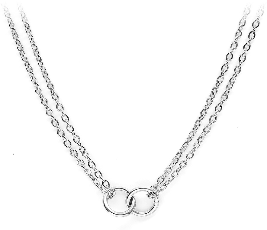 Pierre Lannier -  Stylový ocelový náhrdelník s kroužky Seduction BJ02A4101