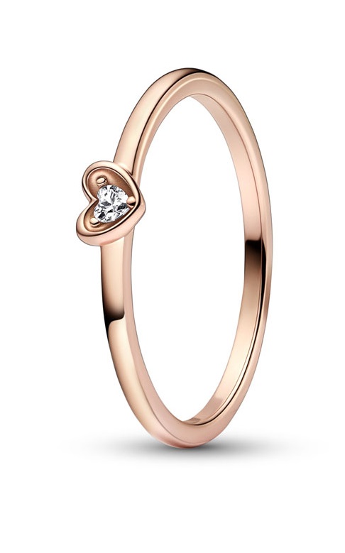 Pandora Nádherný bronzový prsten se zirkonem Rose 182495C01 50 mm