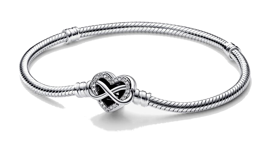 Pandora Romantický stříbrný náramek Srdce Moments 592645C01 17 cm