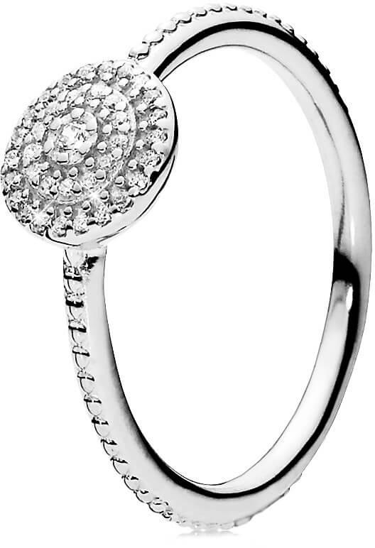 Pandora Stříbrný třpytivý prsten 190986CZ 58 mm