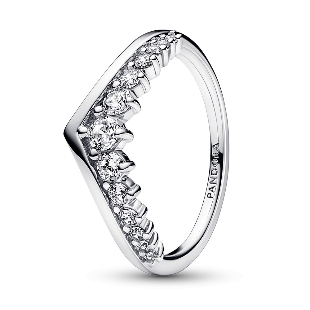 Pandora -  Třpytivý stříbrný prsten se zirkony Timeless 192320C01 54 mm