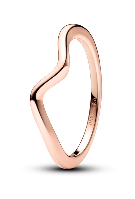 Pandora Vlnitý bronzový prsten Timeless Rose 183095C00 54 mm
