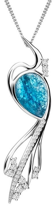 Preciosa -  Elegantní náhrdelník Ines Matrix modrý 6109 29 (řetízek, přívěsek)