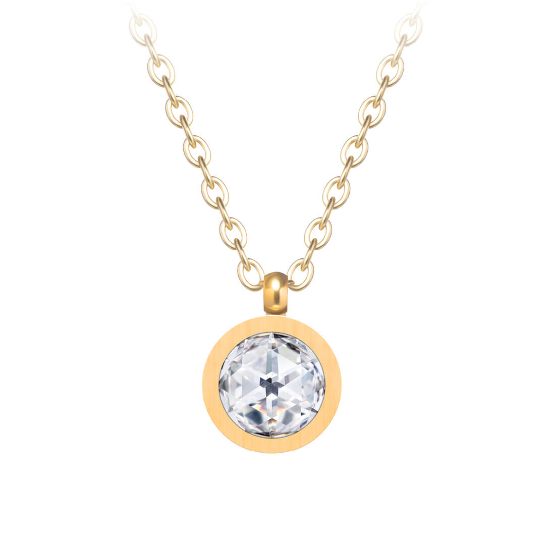 Preciosa Minimalistický pozlátený náhrdelník Essential s kubickou zirkónia 7433Y00