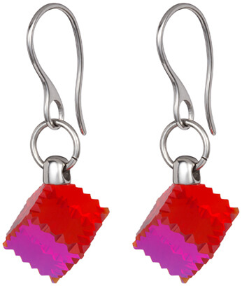 Preciosa -  Ocelové náušnice s červeným krystalem Jaclyn 7263 57