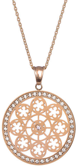 Preciosa Pozlacený náhrdelník s krystaly Rosette 7239Y00