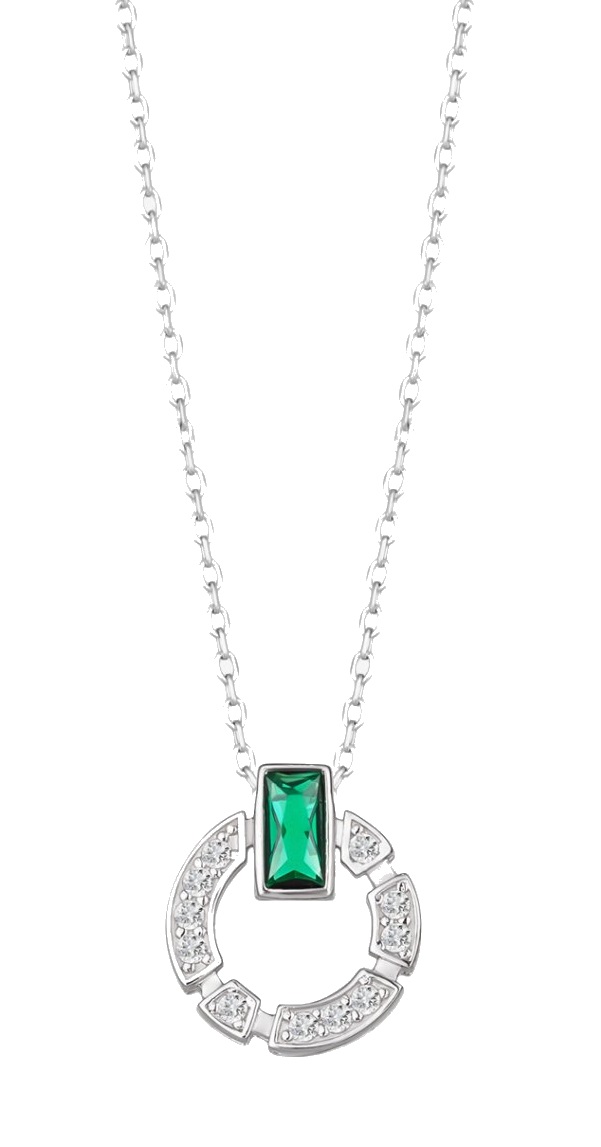 Preciosa Slušivý strieborný náhrdelník Sublimes s kubickou zirkóniou Preciosa 5390 66